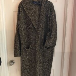 Women’s Crazy Horse long, heavyweight button up sweater-coat.  XL